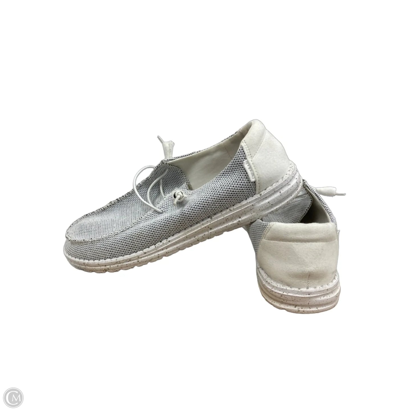 Shoes Sneakers By Hey Dude In Grey & White, Size: 10