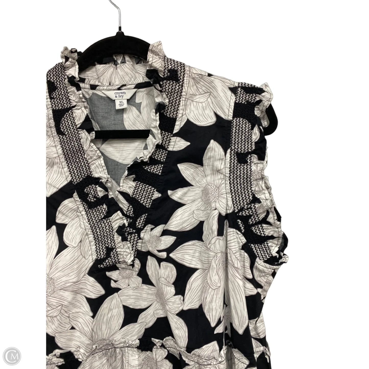 Dress Casual Midi By Crown And Ivy In Black & White, Size: Xl