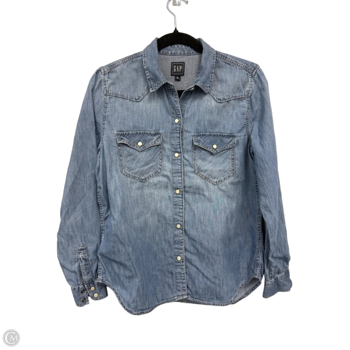 Top Long Sleeve By Gap In Blue, Size: M