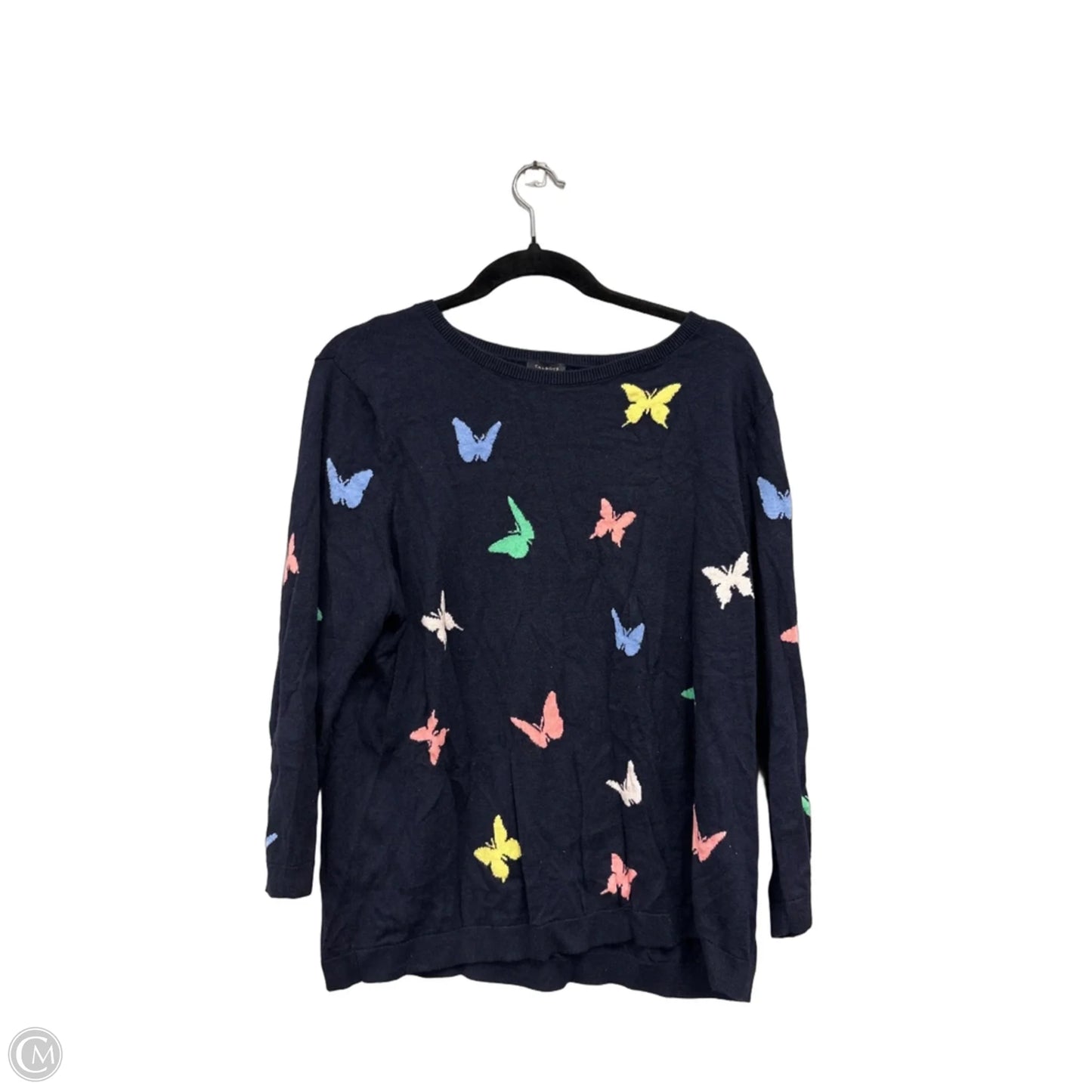 Sweater By Talbots In Blue & Pink, Size: Xl