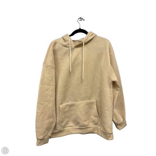 Sweatshirt Hoodie By Clothes Mentor In Tan, Size: Xxl