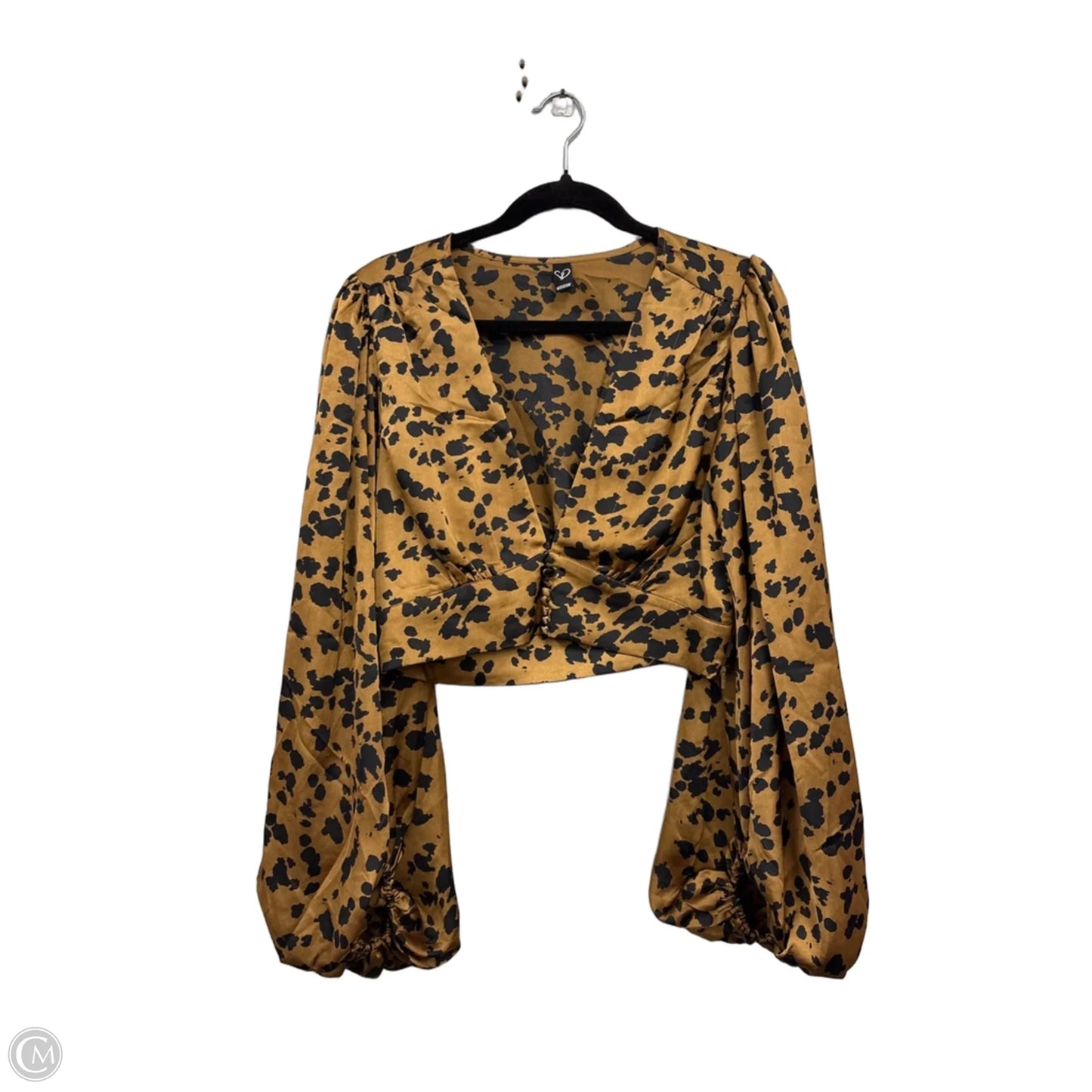 Top Long Sleeve By Windsor In Black & Brown, Size: L