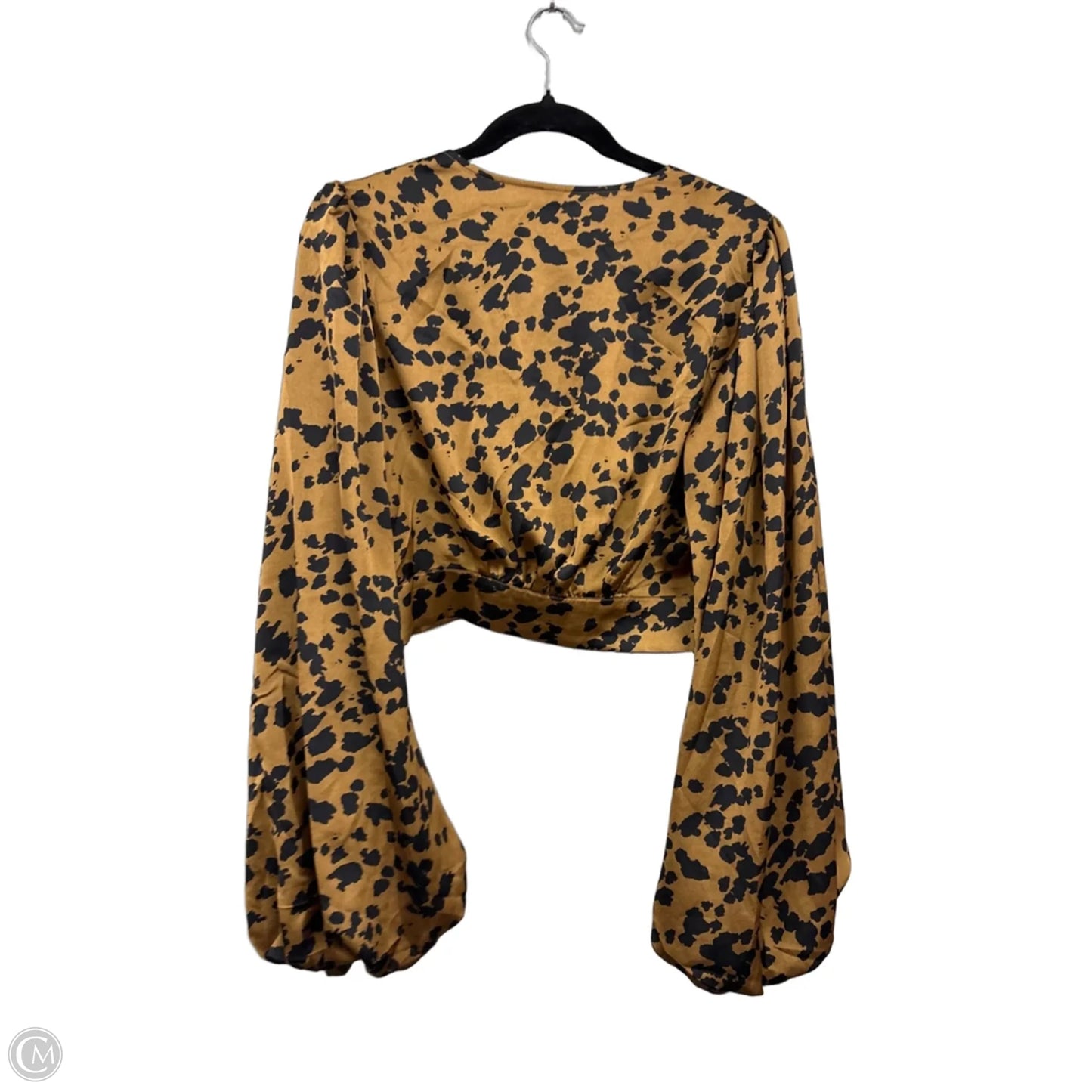 Top Long Sleeve By Windsor In Black & Brown, Size: L