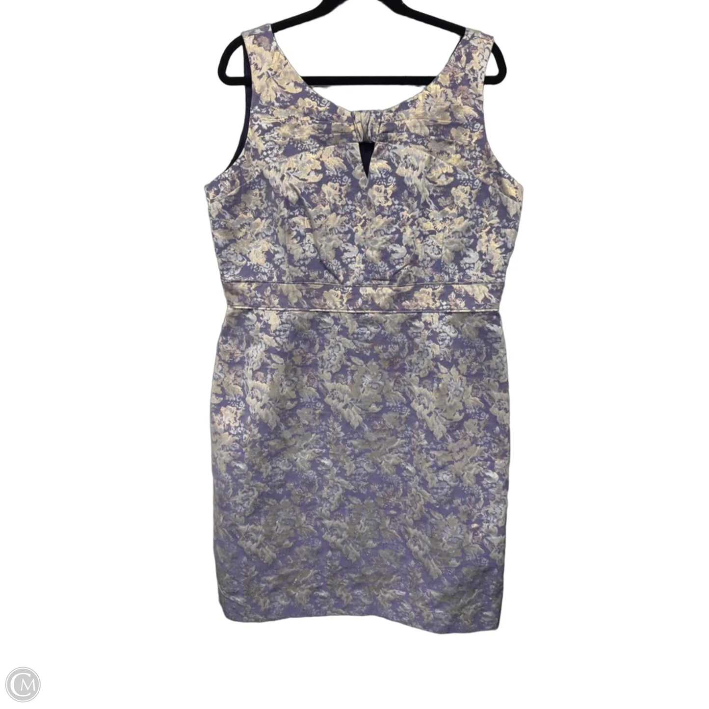 Dress Casual Midi By Tahari In Gold & Purple, Size: 16