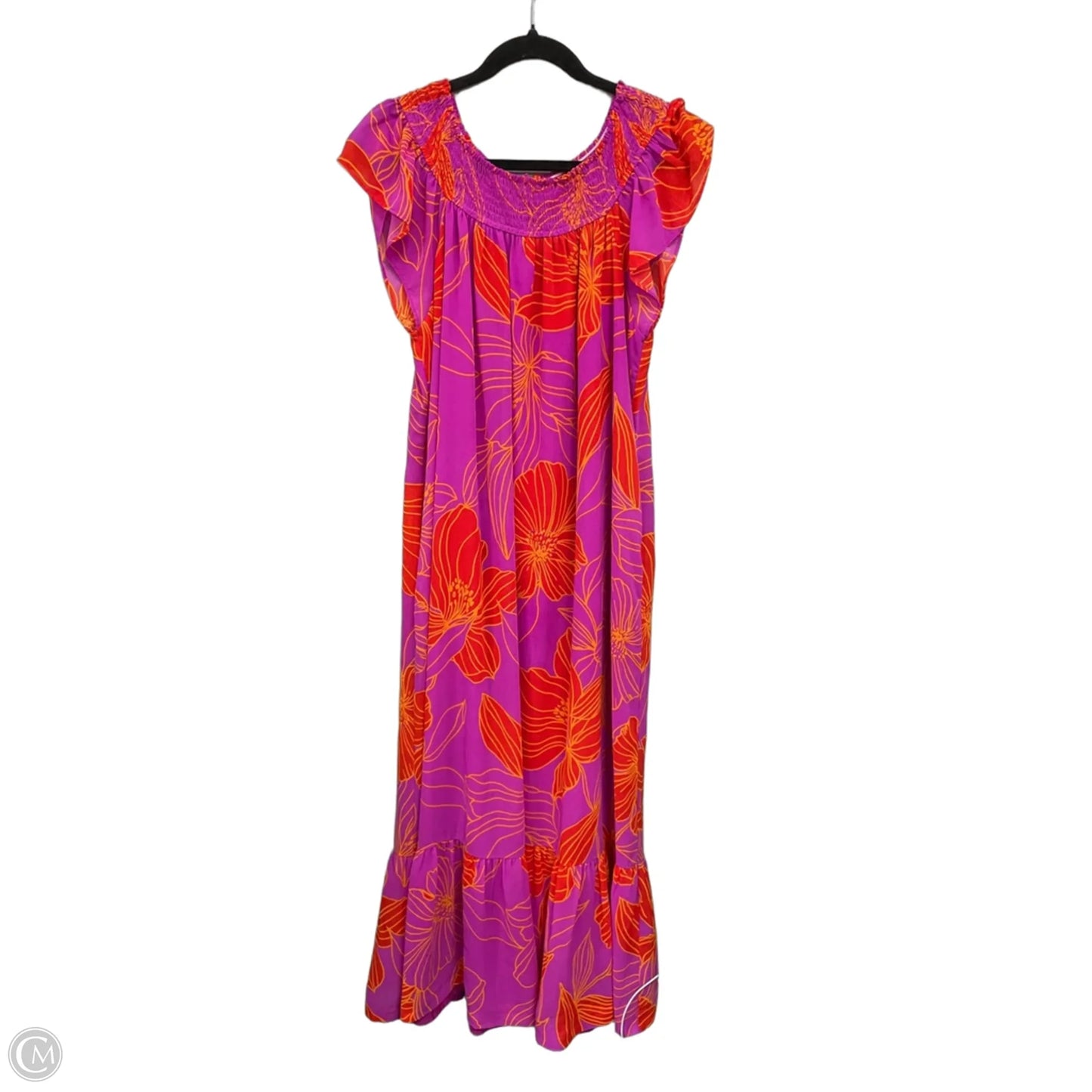 Dress Casual Maxi By Sugar Lips In Orange & Purple, Size: 1x