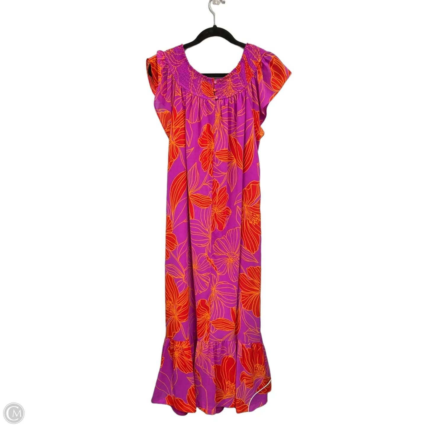 Dress Casual Maxi By Sugar Lips In Orange & Purple, Size: 1x