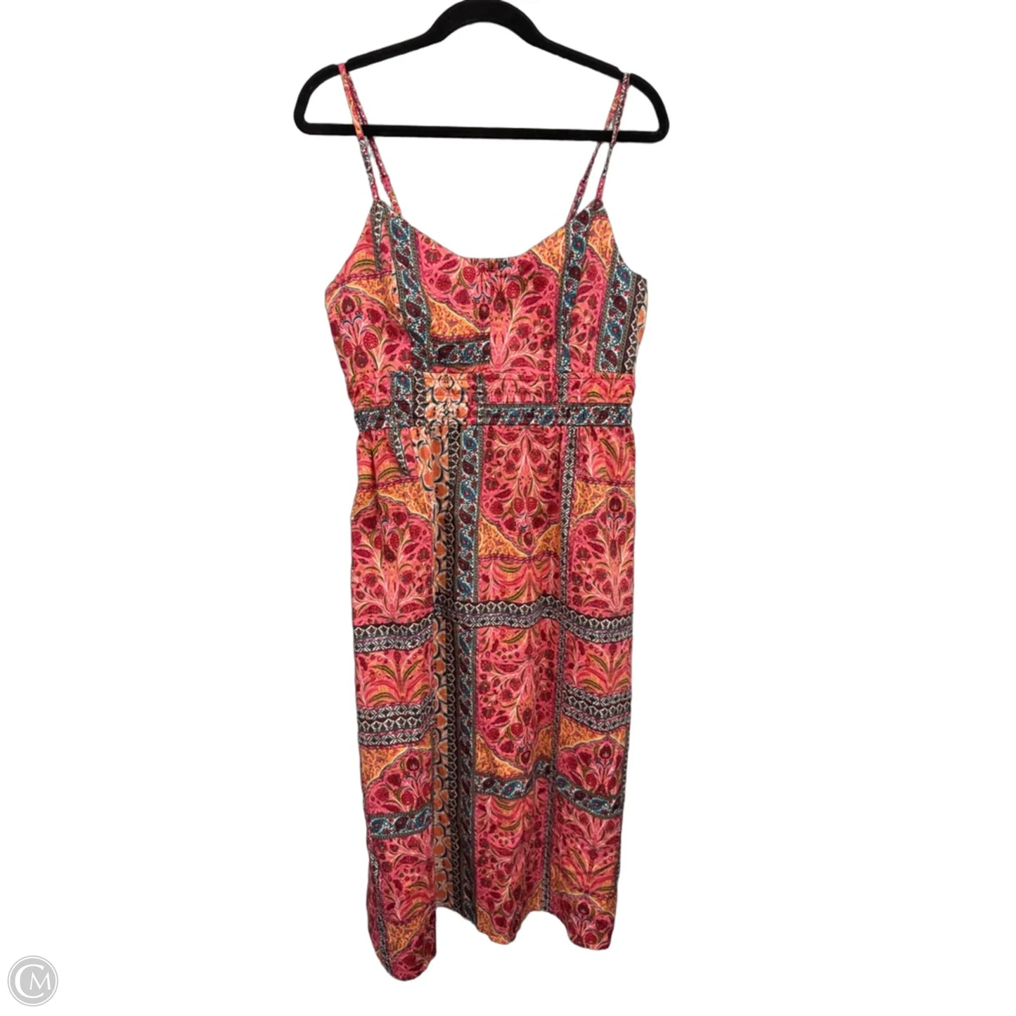Dress Casual Midi By Old Navy In Orange & Pink, Size: L