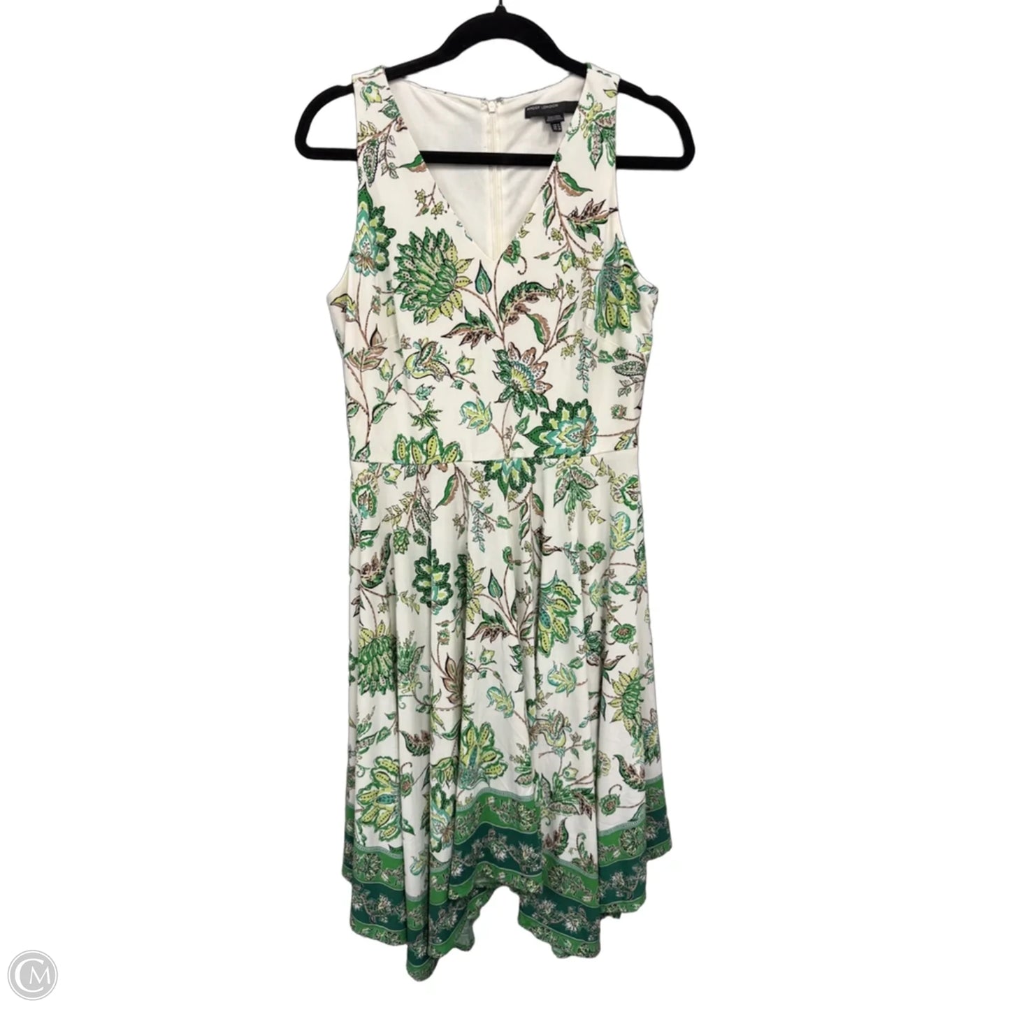 Dress Party Midi By Maggy London In Cream & Green, Size: 8