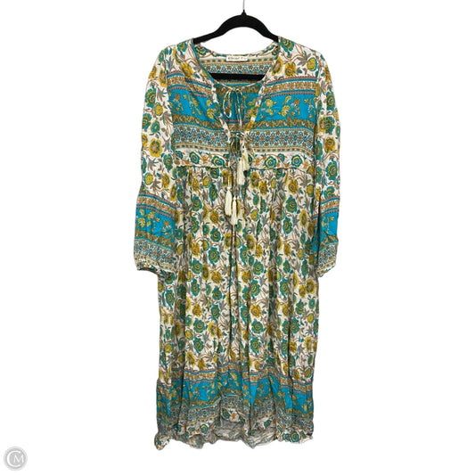 Dress Casual Midi By Clothes Mentor In Blue & Yellow, Size: L