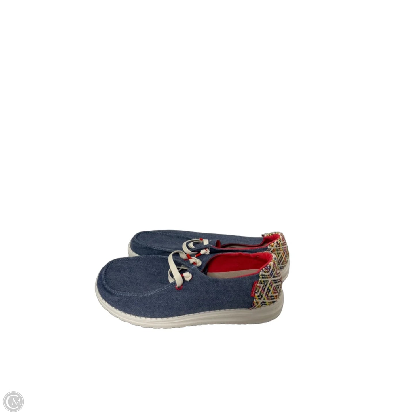 Shoes Sneakers By Hey Dude In Blue & Pink, Size: 8