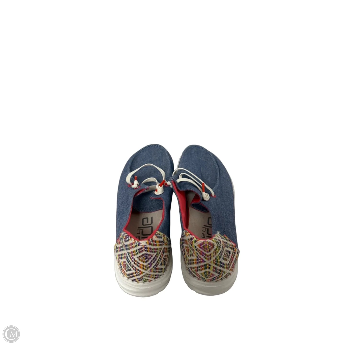 Shoes Sneakers By Hey Dude In Blue & Pink, Size: 8