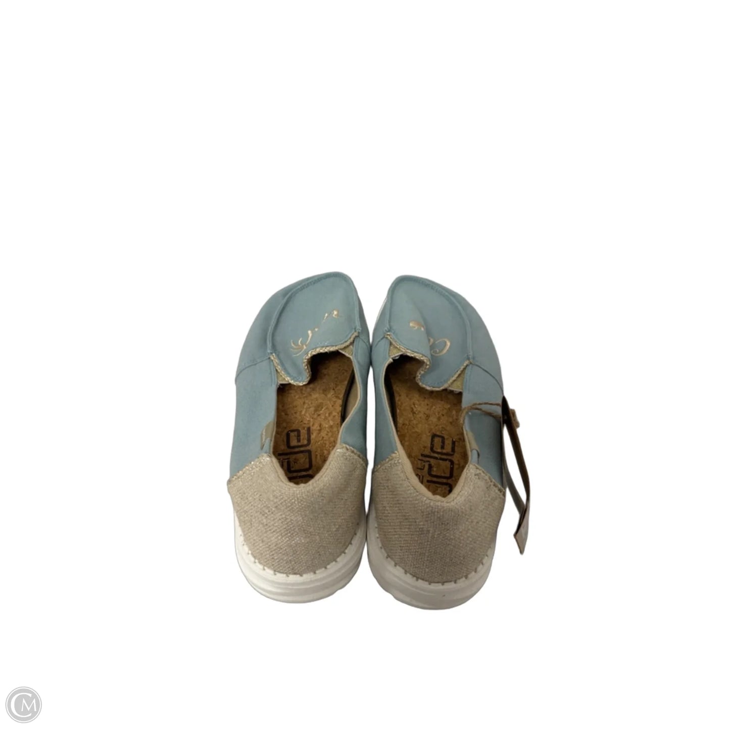 Shoes Sneakers By Hey Dude In Blue & Gold, Size: 8
