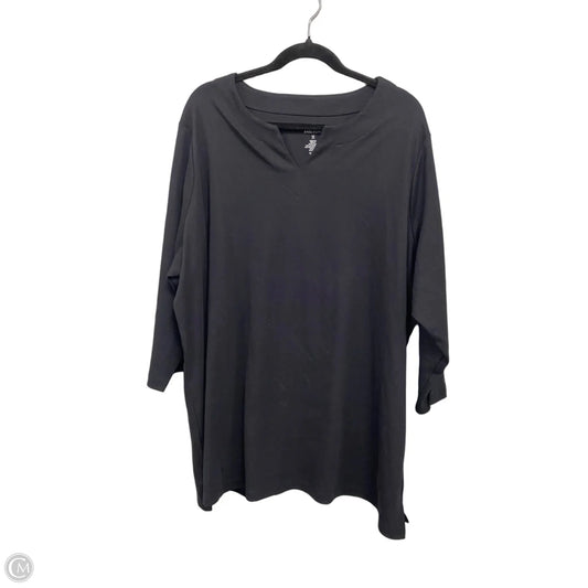 Top 3/4 Sleeve By Croft And Barrow In Black, Size: 3x