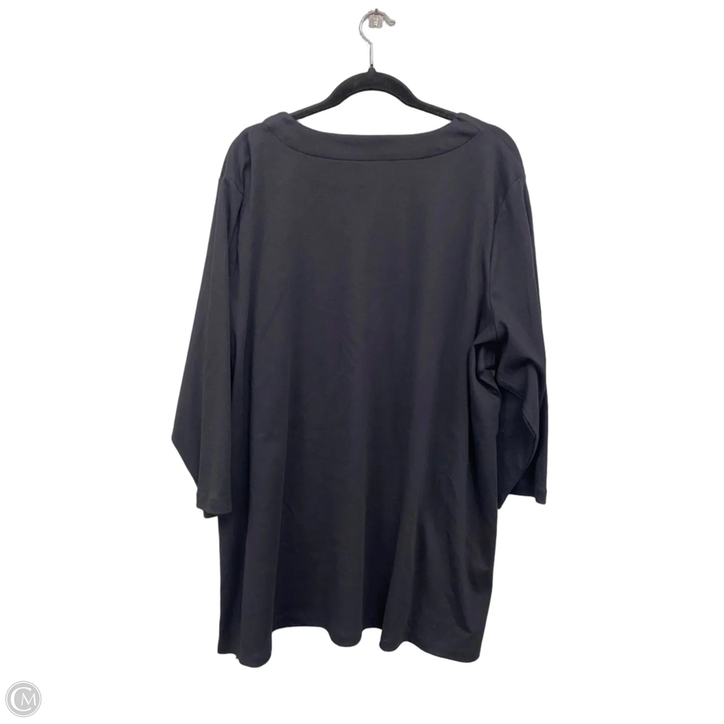 Top 3/4 Sleeve By Croft And Barrow In Black, Size: 3x