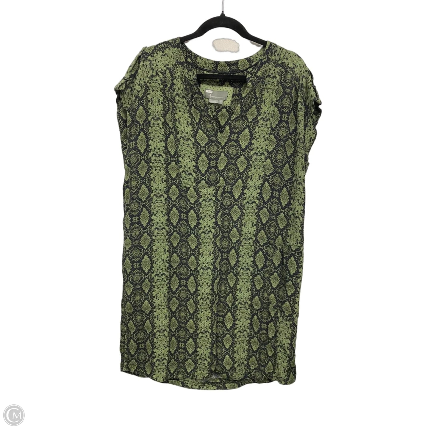 Dress Casual Short By Anthropologie In Black & Green, Size: L
