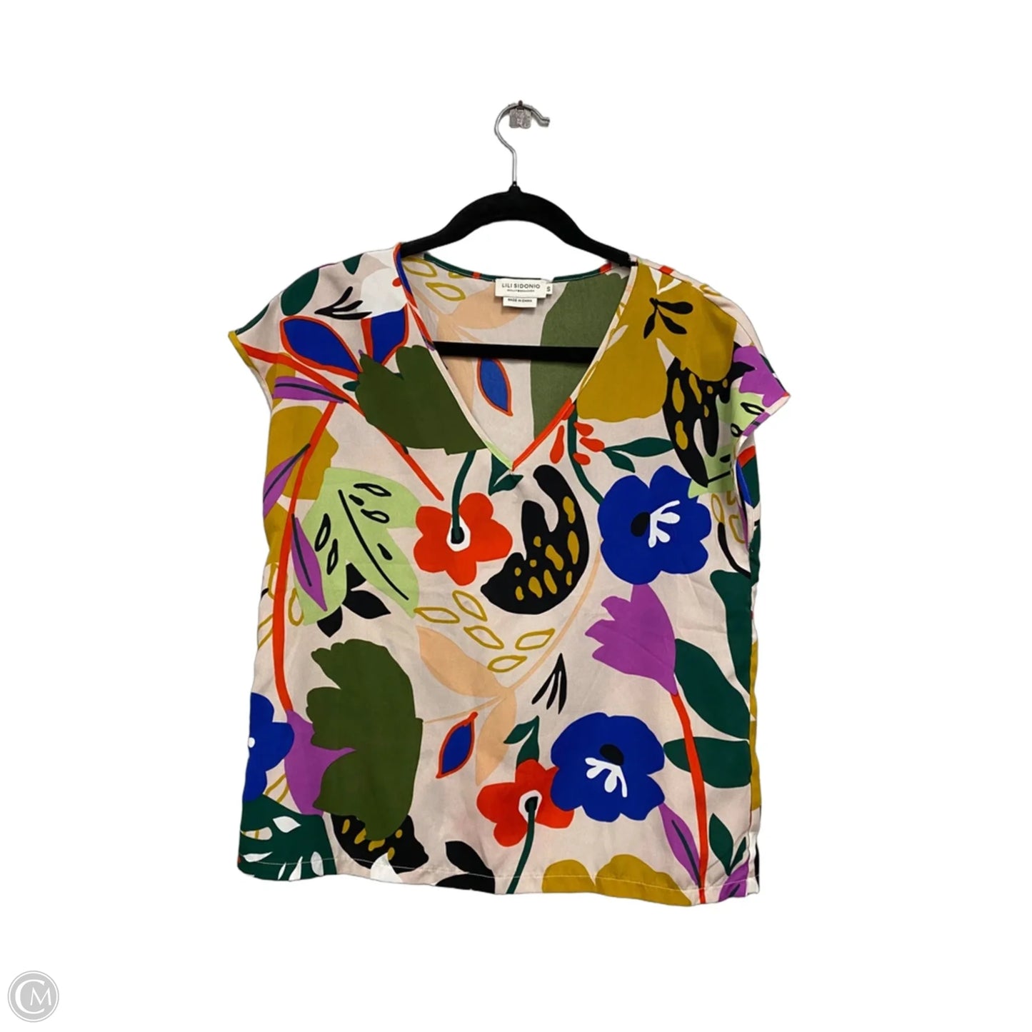 Top Short Sleeve By Lili Sidonio In Gold & Green, Size: S