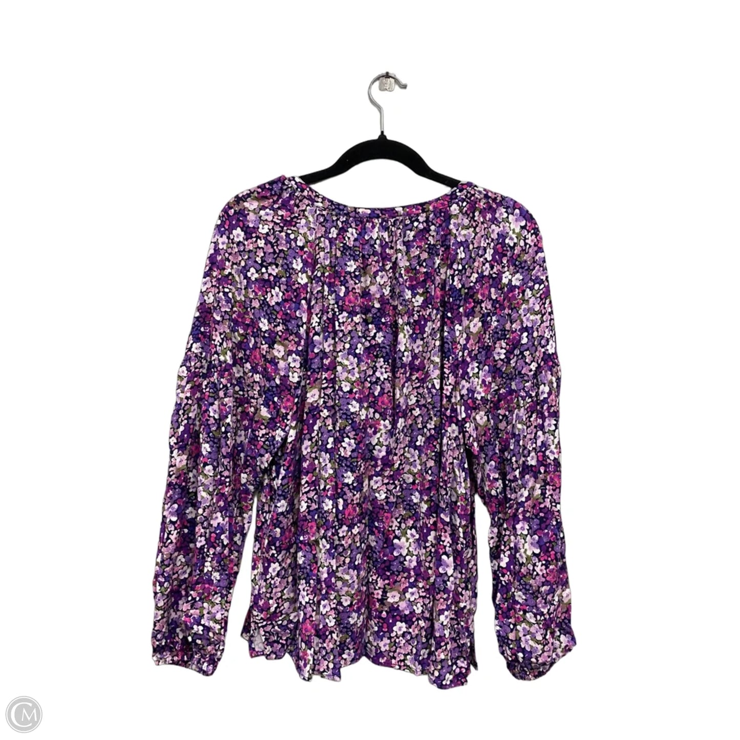 Top Long Sleeve By Crown And Ivy In Pink & Purple, Size: 1x