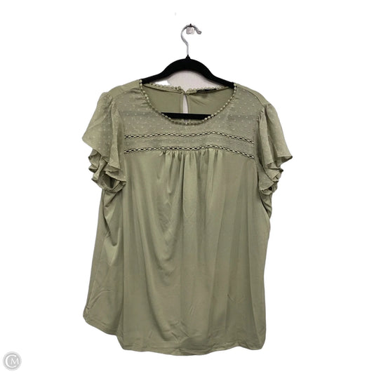 Top Short Sleeve By Adrianna Papell In Green, Size: 1x