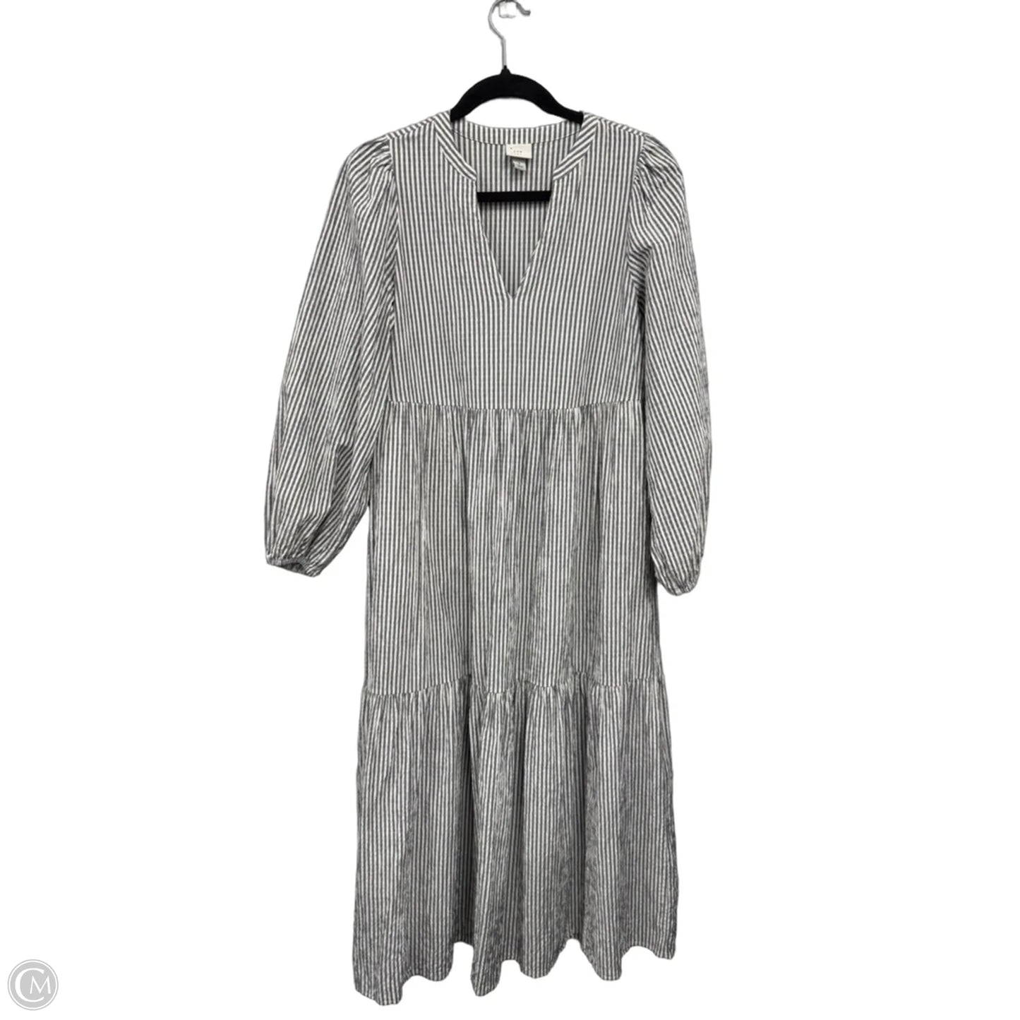 Dress Casual Midi By A New Day In Cream & Grey, Size: S