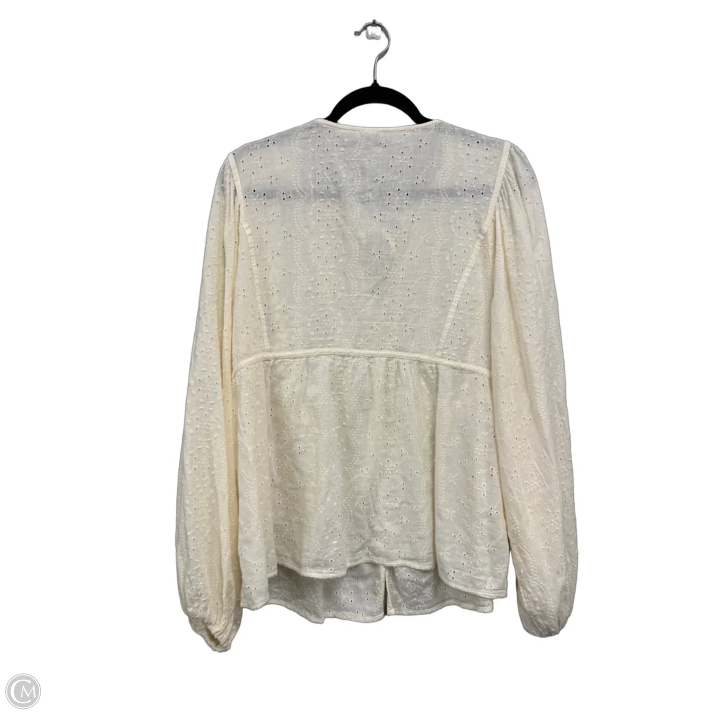 Top Long Sleeve By Old Navy In Cream, Size: M
