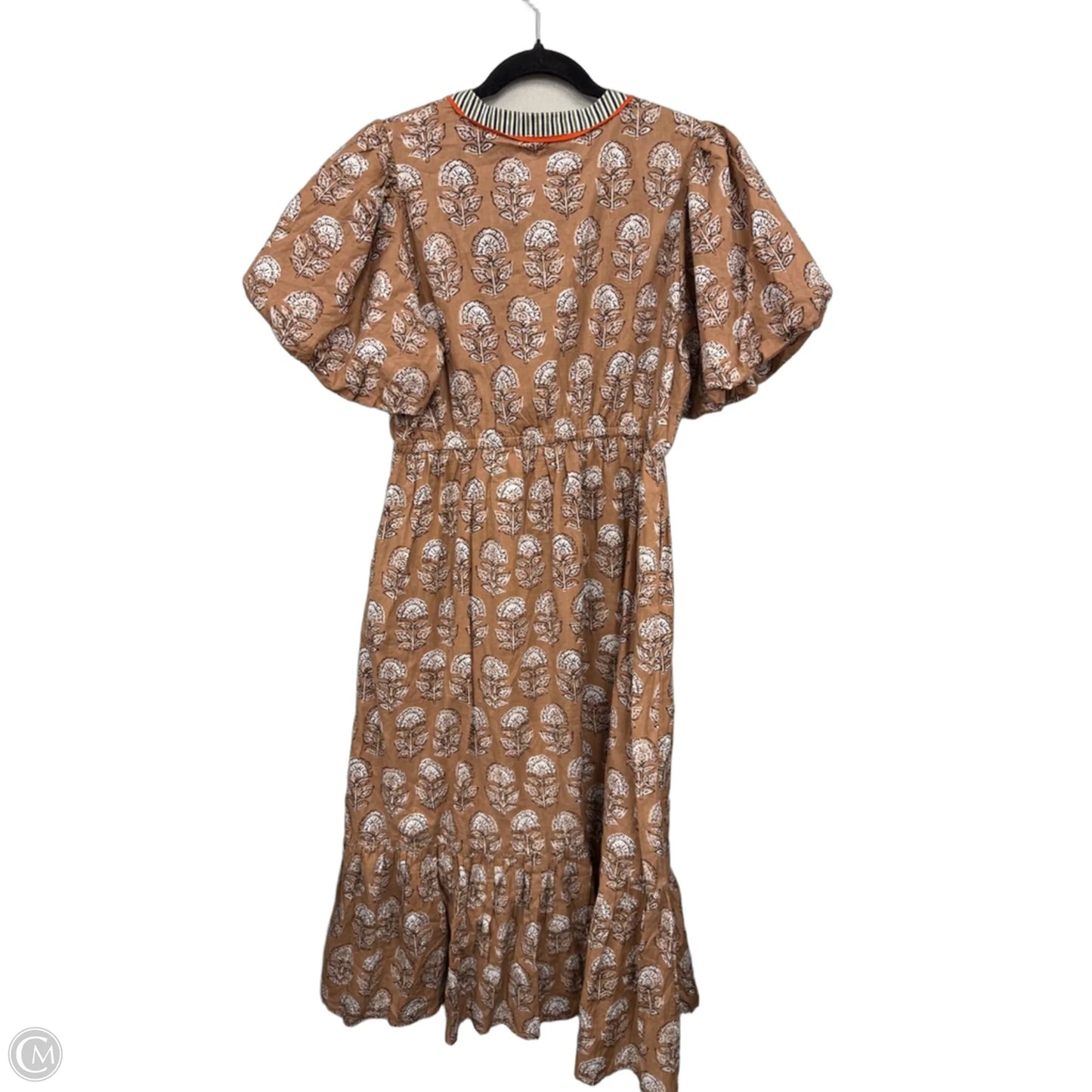 Dress Casual Midi By Thml In Brown & Cream, Size: L