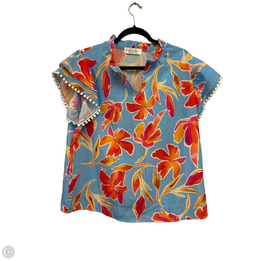 Top Short Sleeve By Clothes Mentor In Blue & Orange, Size: Xl