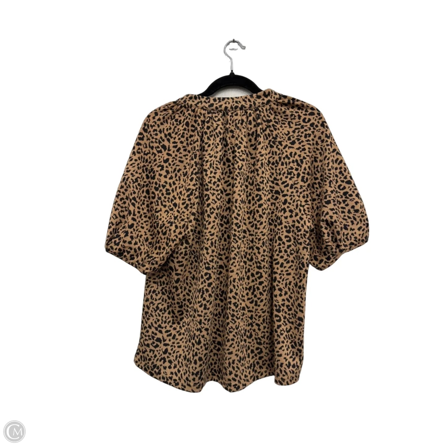 Top Short Sleeve By Anniewear In Black & Tan, Size: Xl