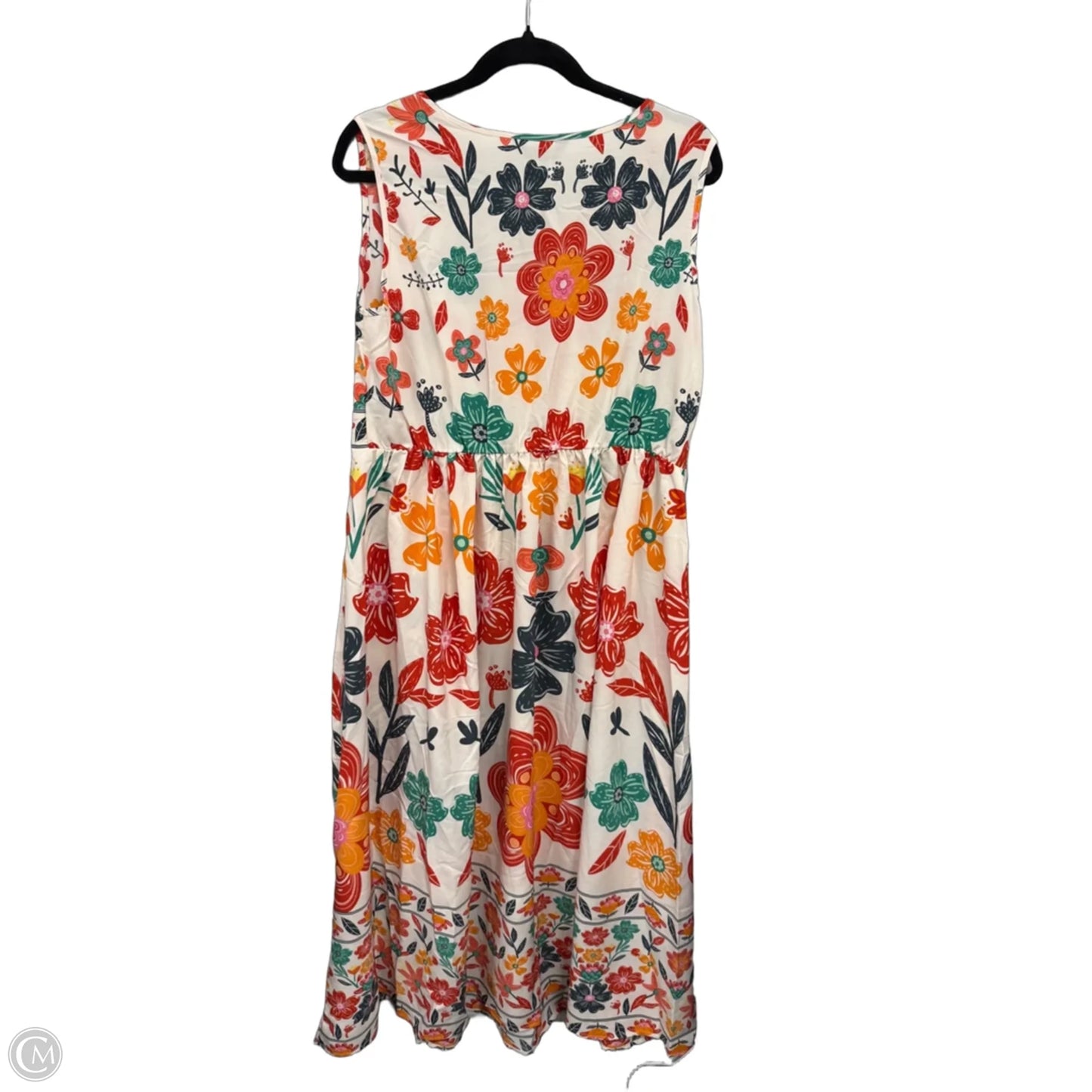 Dress Casual Maxi By Bloomchic In Cream & Orange, Size: 12