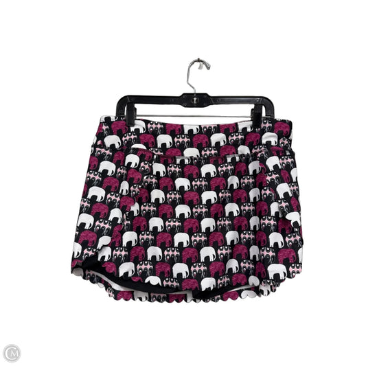 Athletic Skort By Zelos In Black & Pink, Size: L