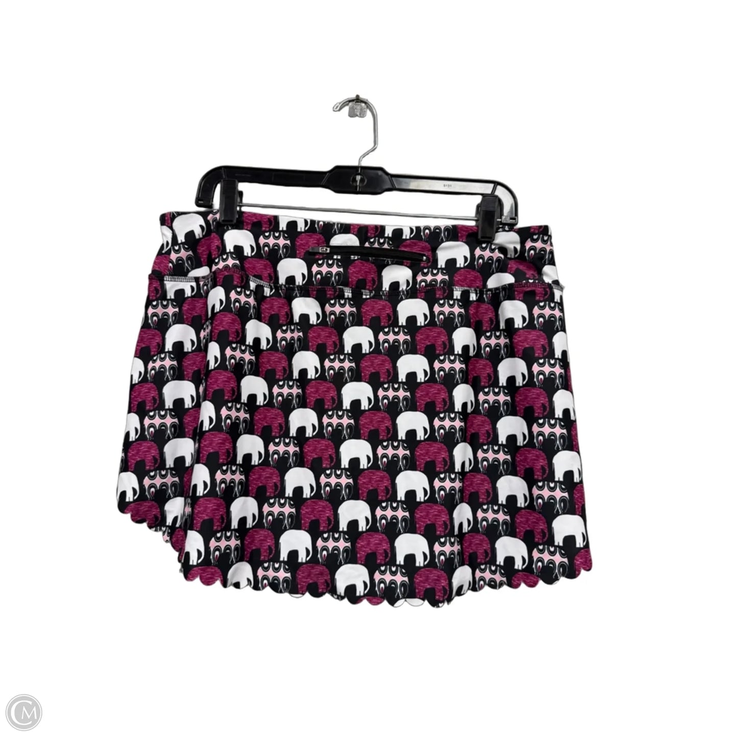 Athletic Skort By Zelos In Black & Pink, Size: L