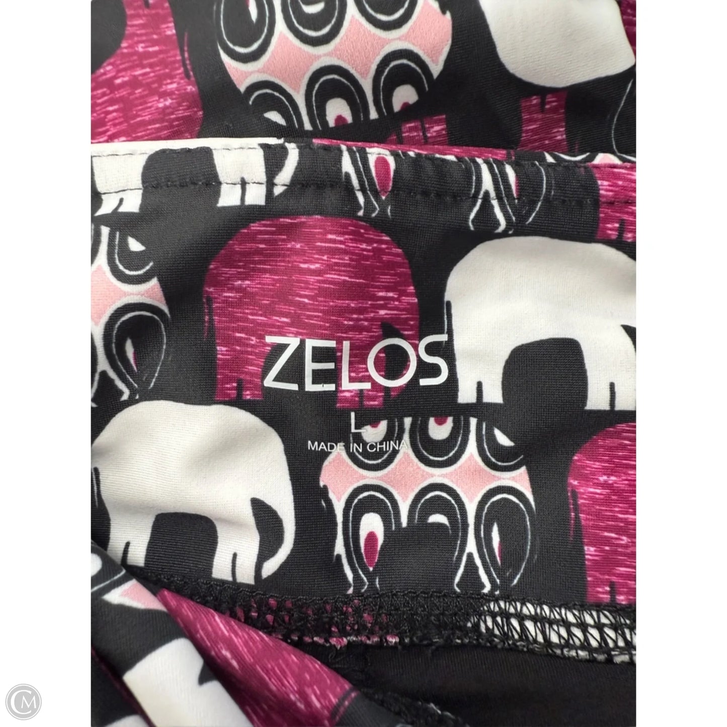 Athletic Skort By Zelos In Black & Pink, Size: L