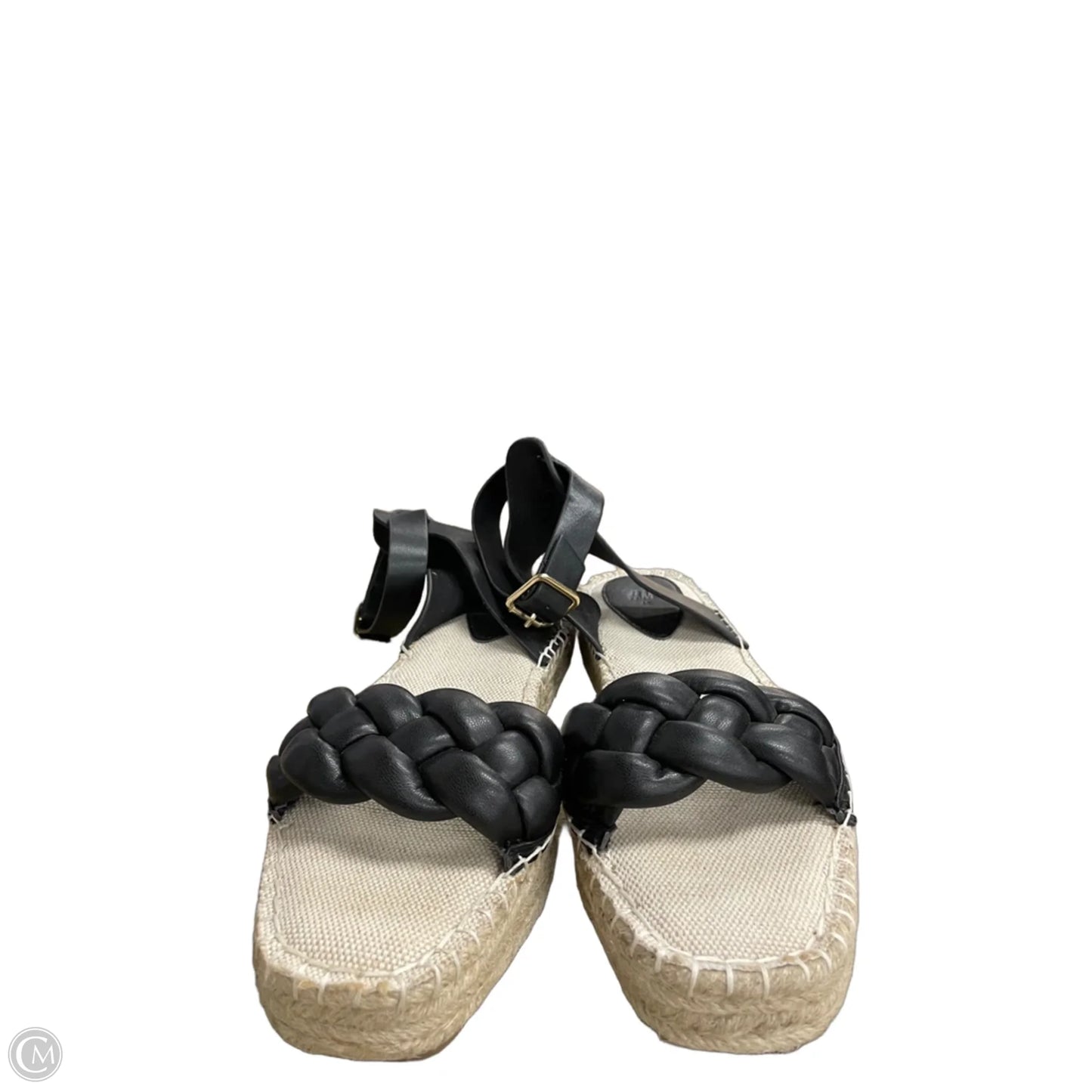 Sandals Flats By H&m In Black & Tan, Size: 9.5