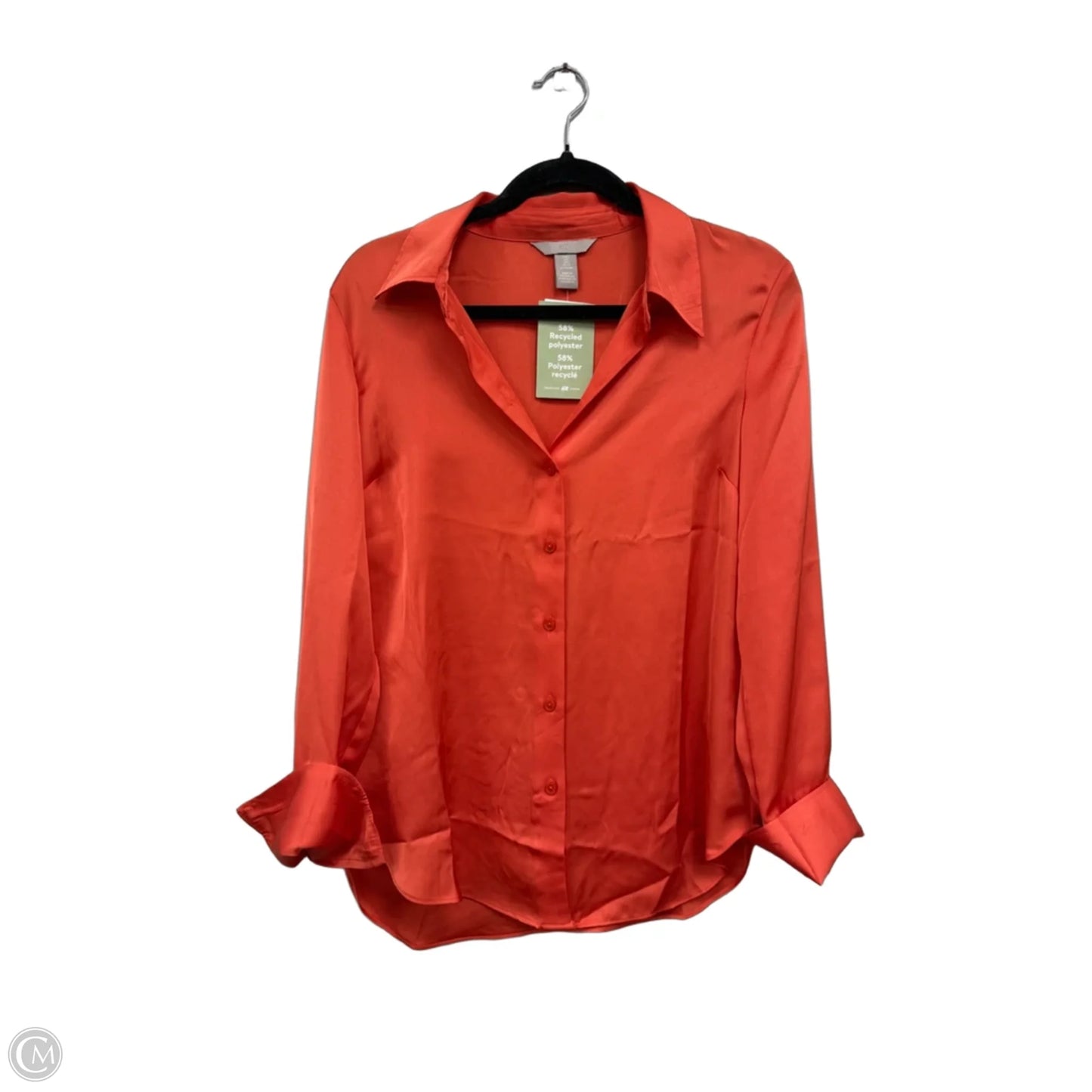 Top Long Sleeve By H&m In Orange, Size: S