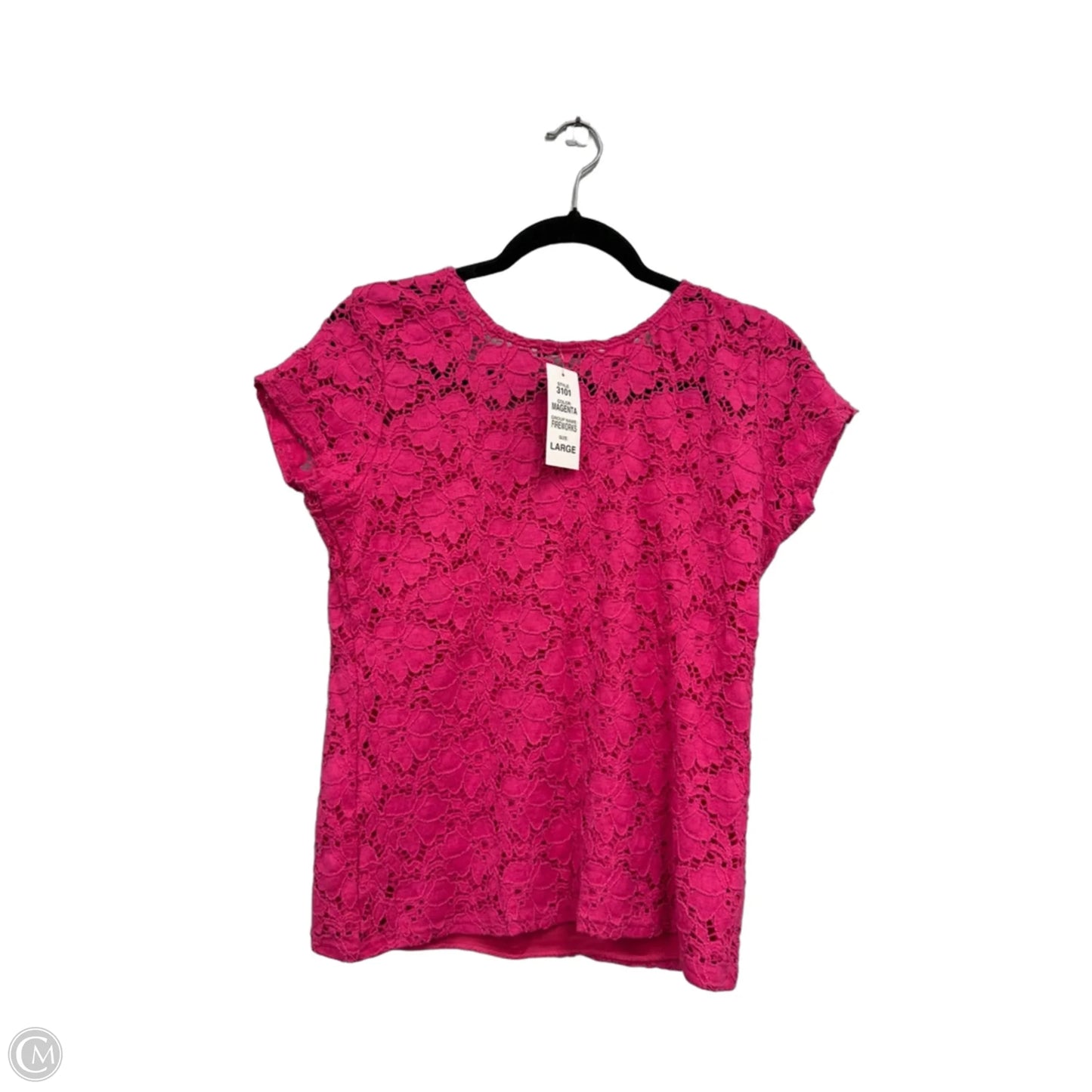Top Short Sleeve By Peck And Peck In Pink, Size: L
