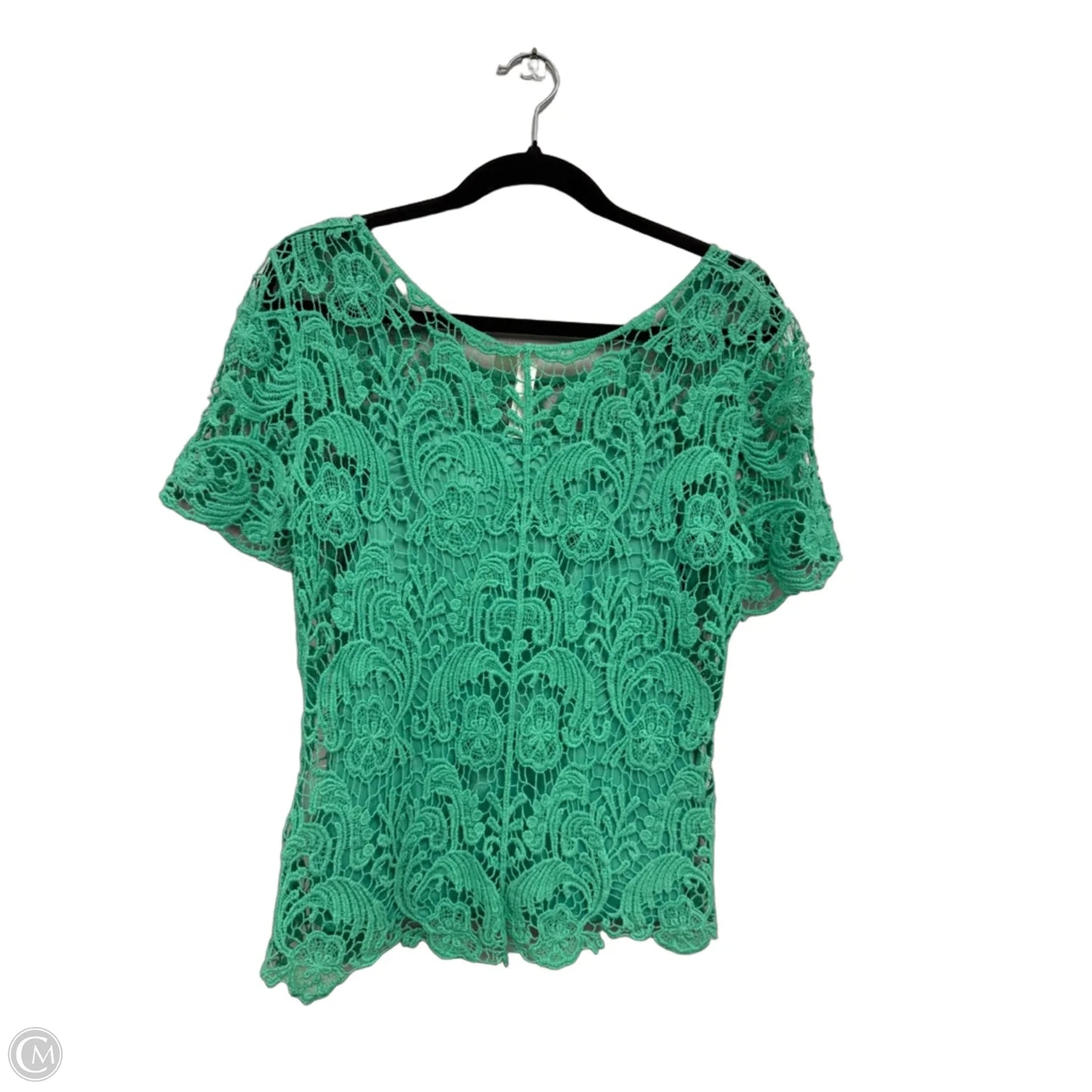 Top Short Sleeve By Adiva In Green, Size: L