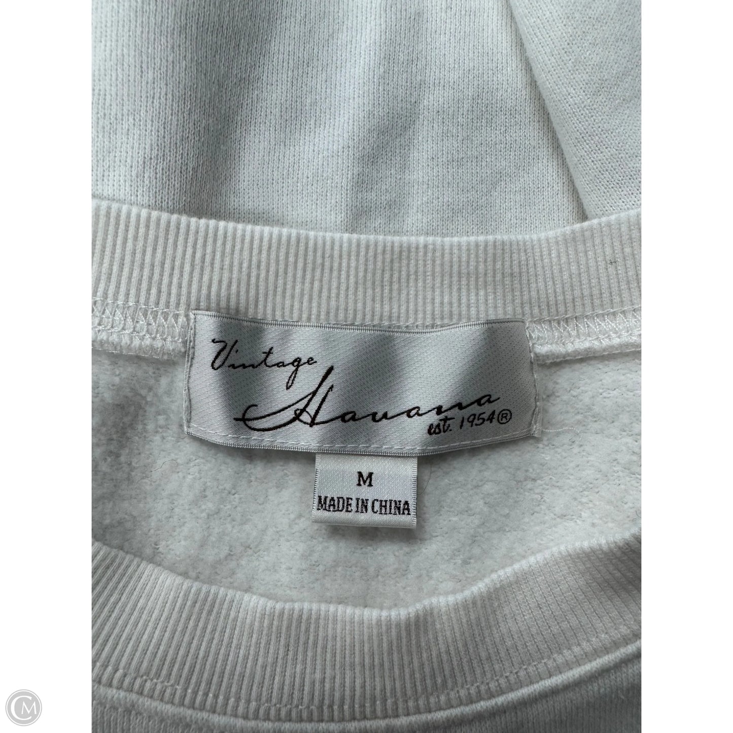 Sweatshirt Crewneck By Vintage Havana In White, Size: M