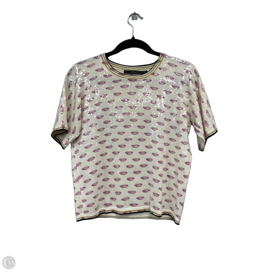 Top Short Sleeve By Clothes Mentor In Cream & Pink, Size: Sp