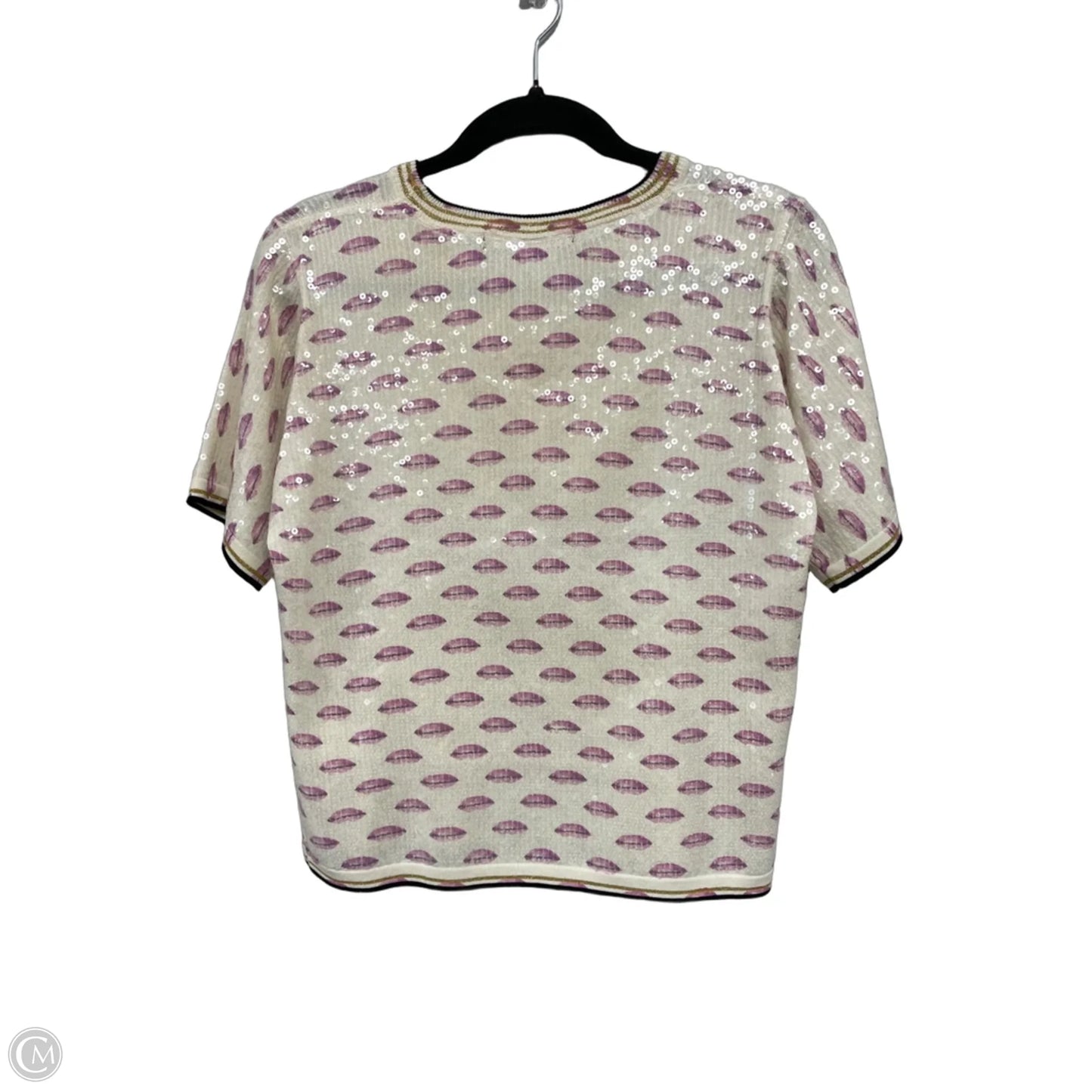 Top Short Sleeve By Clothes Mentor In Cream & Pink, Size: Sp