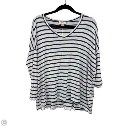 Top 3/4 Sleeve By Style And Company In Blue & White, Size: S