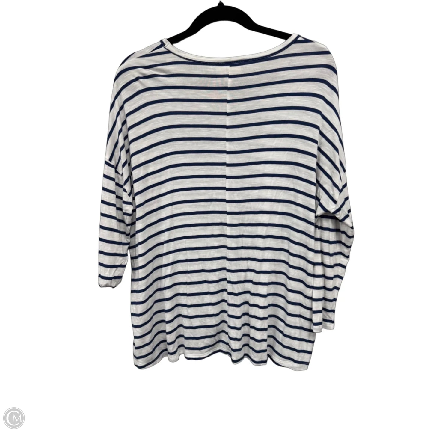 Top 3/4 Sleeve By Style And Company In Blue & White, Size: S