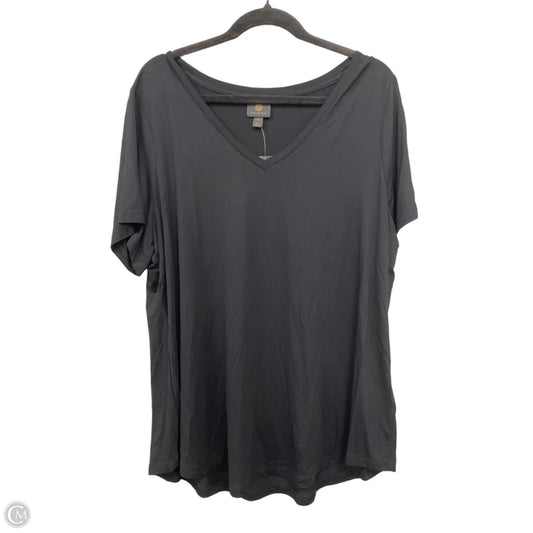Top Short Sleeve Basic By Jm Collections In Black, Size: 2x