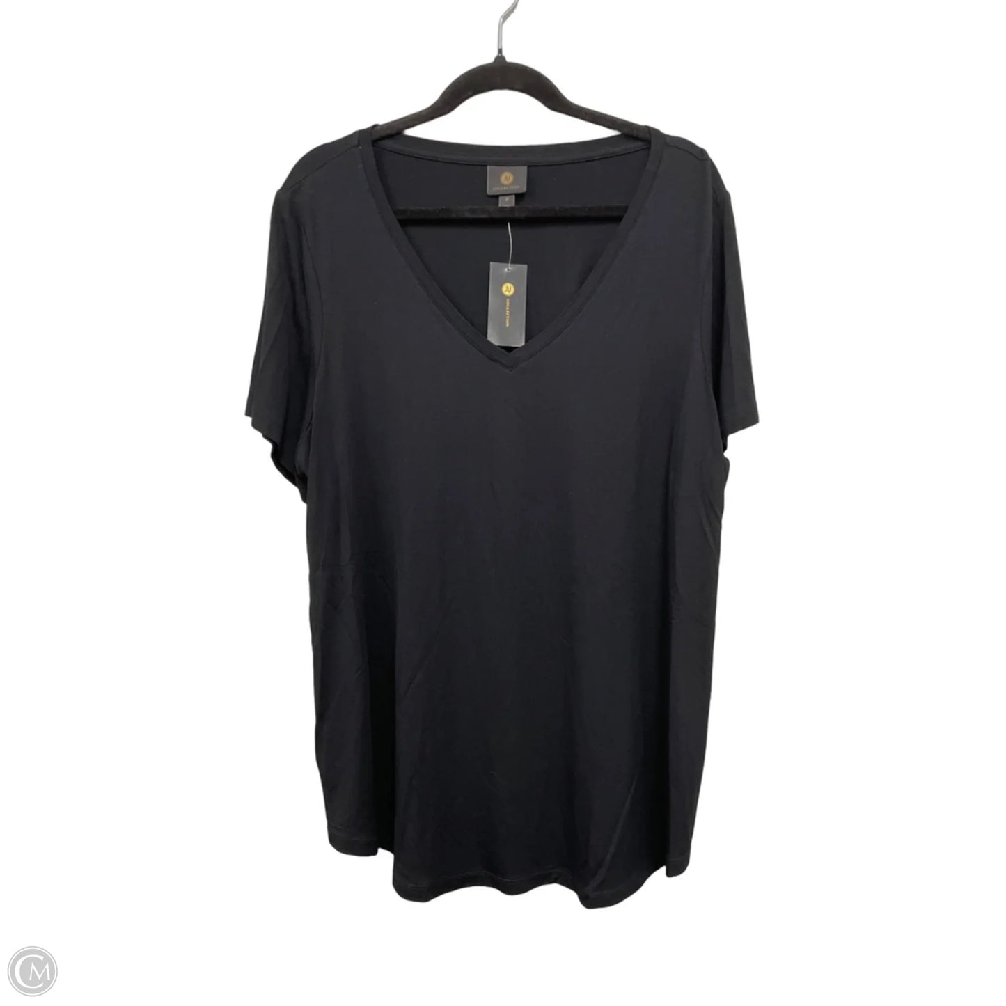 Top Short Sleeve Basic By Jm Collections In Black, Size: 2x