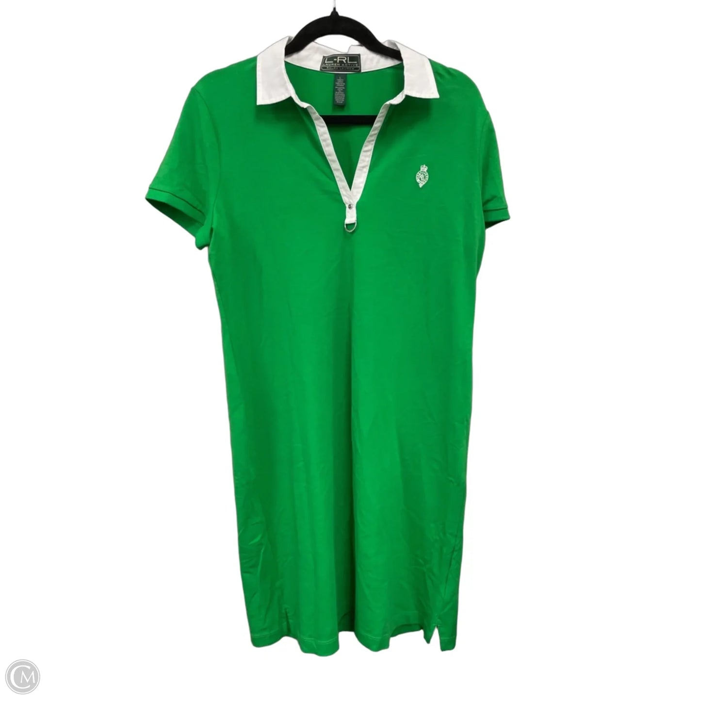 Dress Casual Short By Lauren By Ralph Lauren In Green & White, Size: L