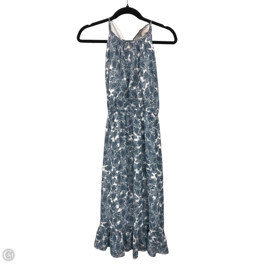 Dress Casual Midi By Chelsea 28 In Green & White, Size: M