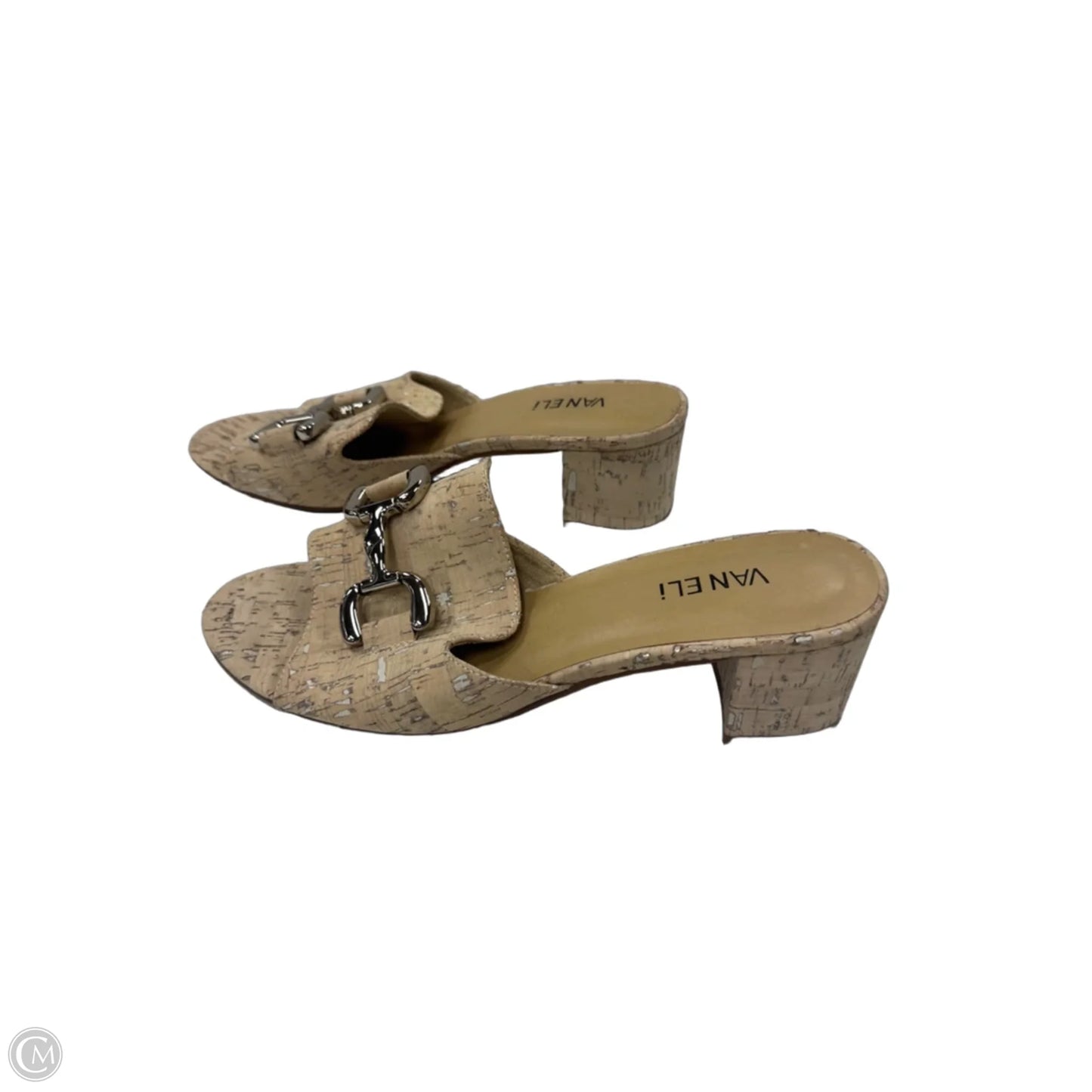 Sandals Heels Block By Vaneli In Tan, Size: 10
