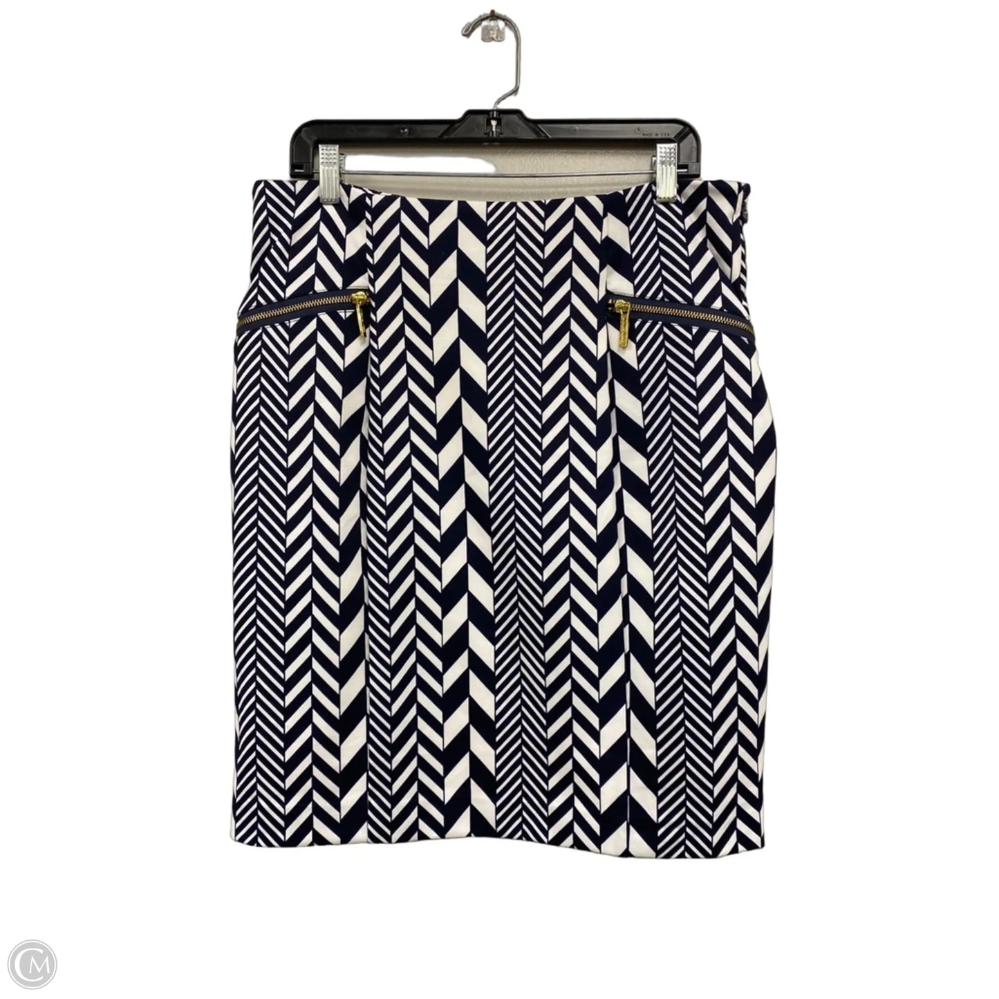 Skirt Midi By Michael By Michael Kors In Blue & White, Size: 14