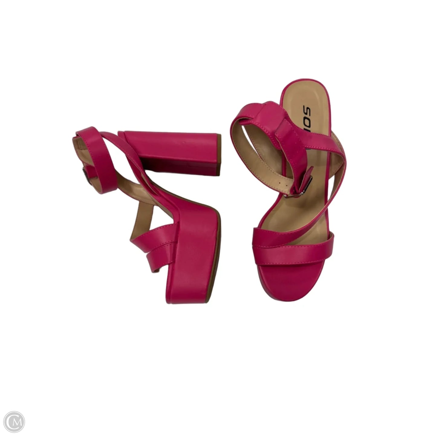 Sandals Heels Block By Soda In Pink, Size: 7