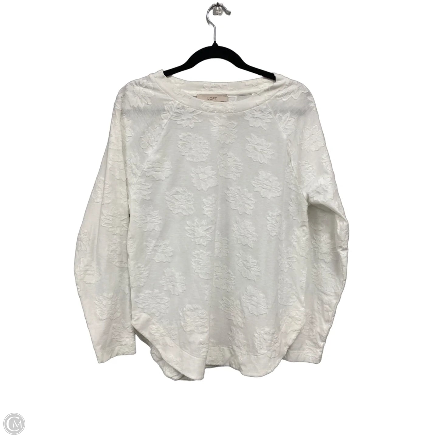 Top Long Sleeve By Loft In White, Size: M