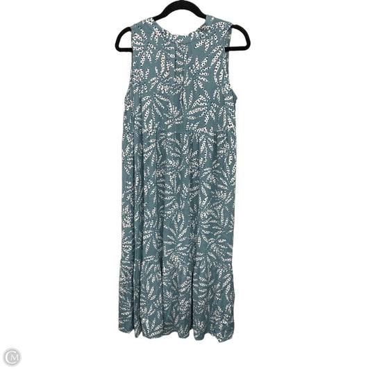 Dress Casual Midi By Loft In Green & White, Size: S