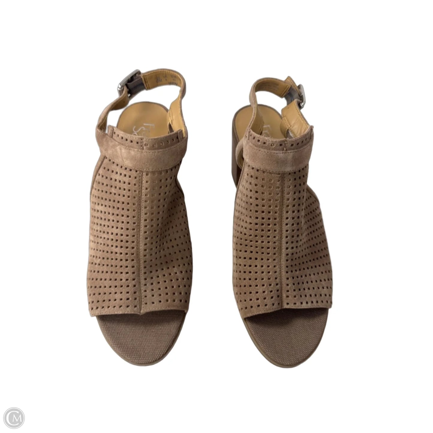 Sandals Heels Block By Franco Sarto In Tan, Size: 10